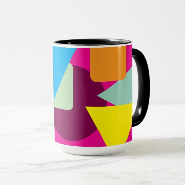 A Geometric Retro Style Design Mug (Front Right)