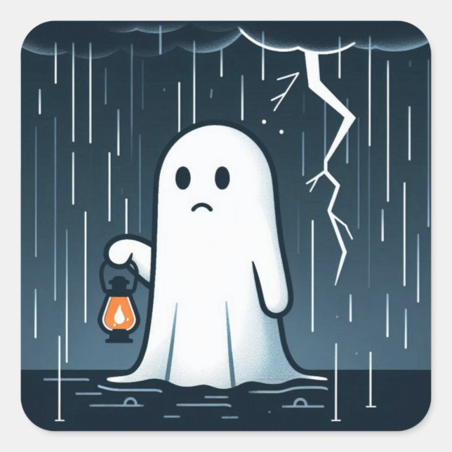 A Ghost in the Storm Square Sticker (Front)