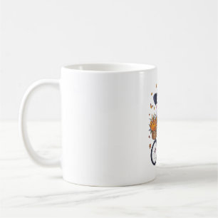 A ghost riding a bicycle	 coffee mug