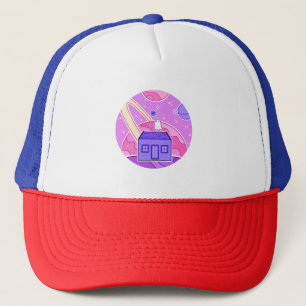 A ghost that lives on space trucker hat