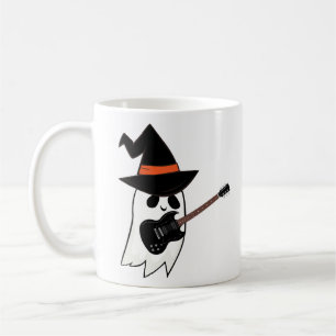 A ghost with a guitar coffee mug