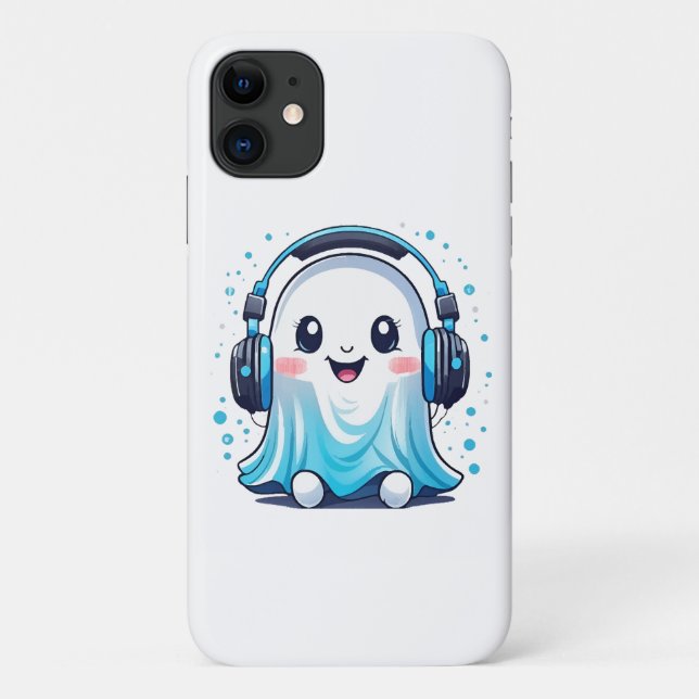 A ghost with headphones on Case-Mate iPhone case (Back)