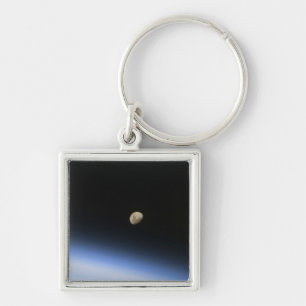 A gibbous moon visible above Earth's atmosphere 2 Key Ring