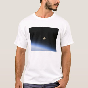 A gibbous moon visible above Earth's atmosphere 2 T-Shirt
