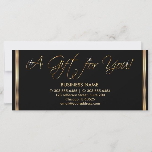 A Gift Certificate - Black and Gold (Front)