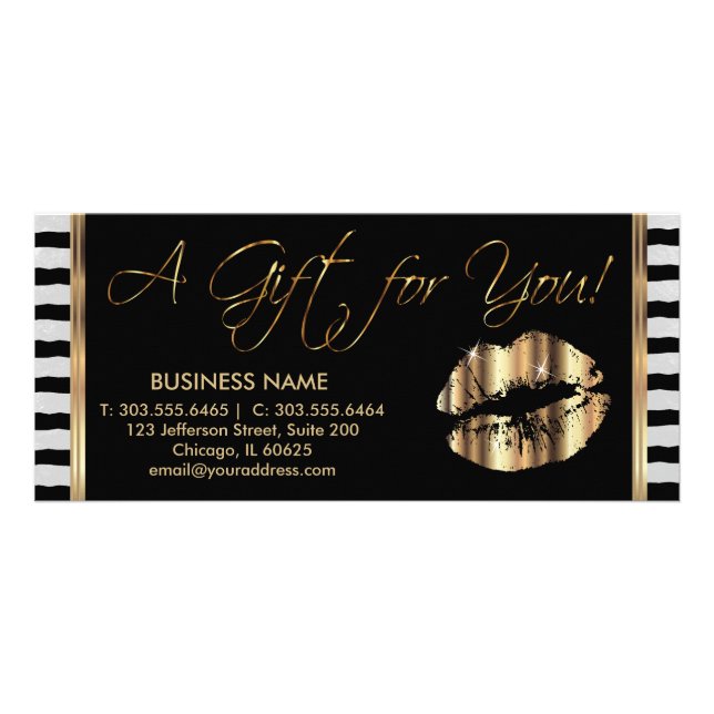 A Gift Certificate Pretty Gold 💋 Lips (Front)