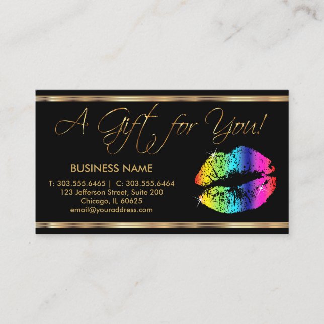 A Gift Certificate Rainbow Lipstick Business (Front)