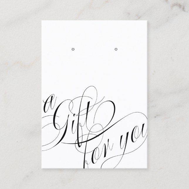 A Gift for You Add Logo White Earring Display  Business Card (Front)