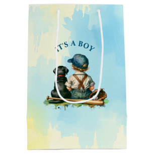 A Gift for You    Baseball Themed Baby Shower Medium Gift Bag