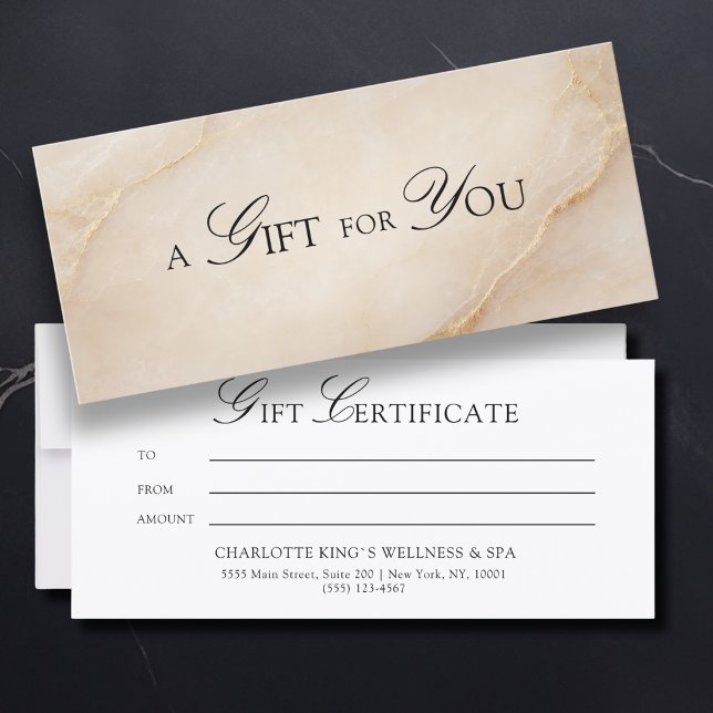 A Gift for You! Beige Gold Marble (A Gift for You! Beige Gold Marble Gift Certificate)