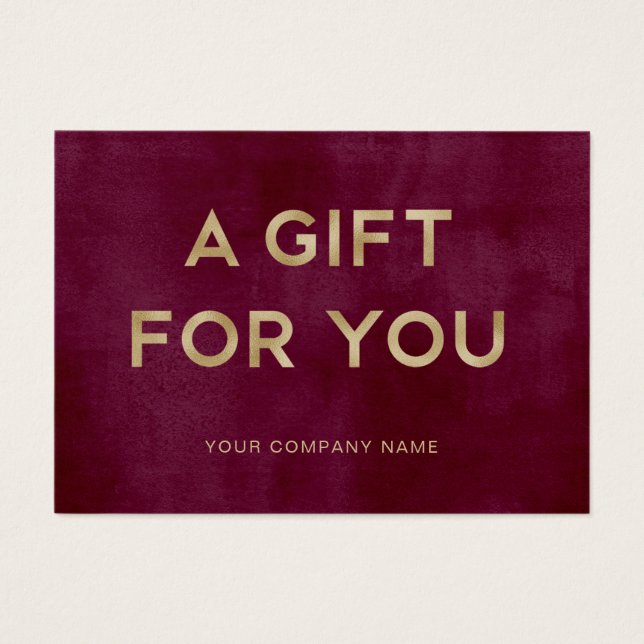 A Gift for You | Burgundy Gold Gift Certificate (Front)