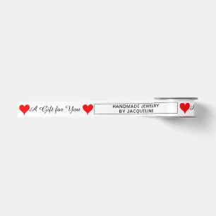 A Gift For You Business Thank You Gift Red Hearts Satin Ribbon