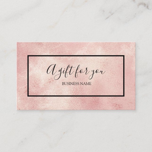 A Gift For You Pink Blush Foil Gift Certificate (Front)