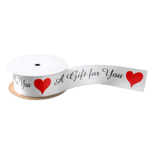 A Gift for You Red Hearts Satin Ribbon