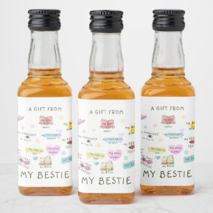 A Gift From  My Bestie Liquor Bottle Label