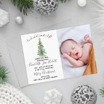 A Gift From Santa | Christmas Birth Announcement<br><div class="desc">Simple yet striking,  these stylish watercolor Christmas tree photo birth announcements will be perfect to send out to your family and friends this holiday season. The design is easy to personalize to make them unique to you and your new bundle of joy.</div>