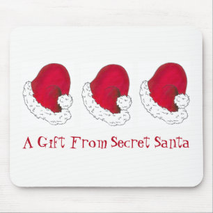 A Gift from Secret Santa Claus Red Christmas Xmas Mouse Mat