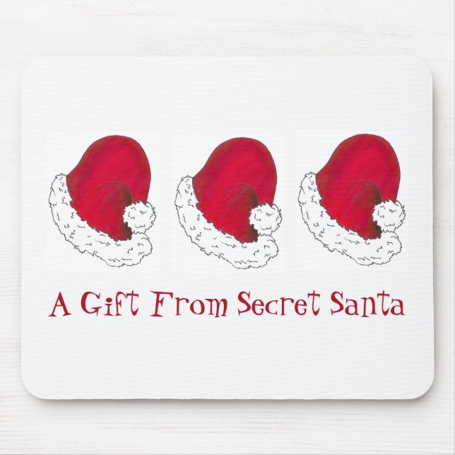 A Gift from Secret Santa Claus Red Christmas Xmas Mouse Mat (Front)