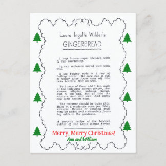 A Gingerbread Christmas Recipe Postcard