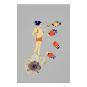 A girl and fish poster