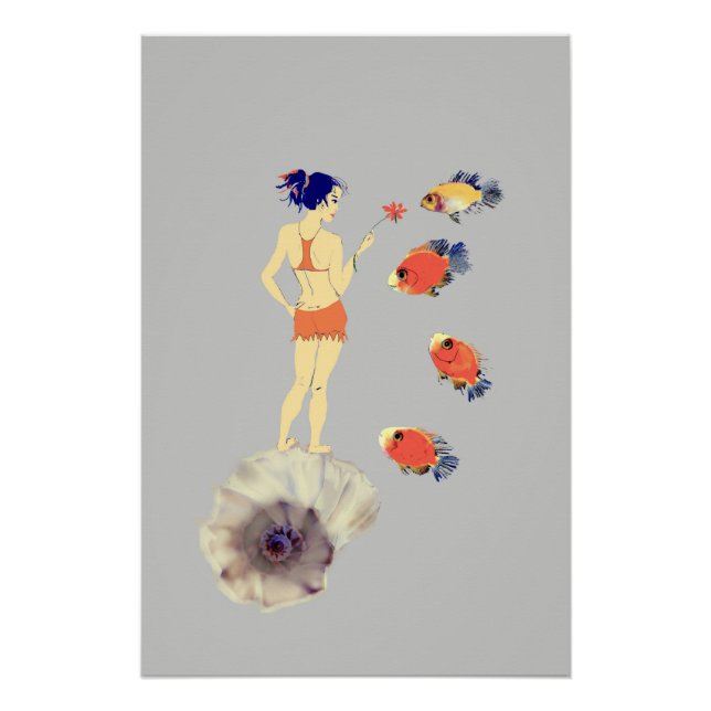 A girl and fish poster (Front)