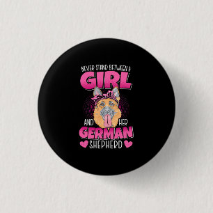 A Girl And German Shepherd 3 Cm Round Badge