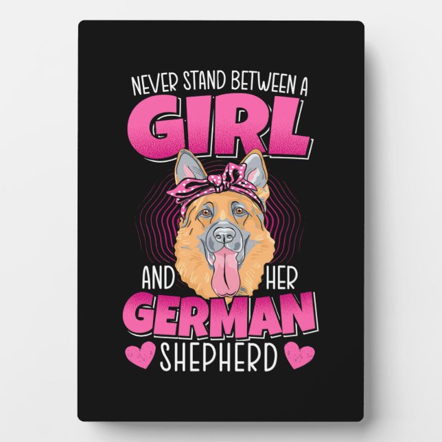 A Girl And German Shepherd Plaque (Front)