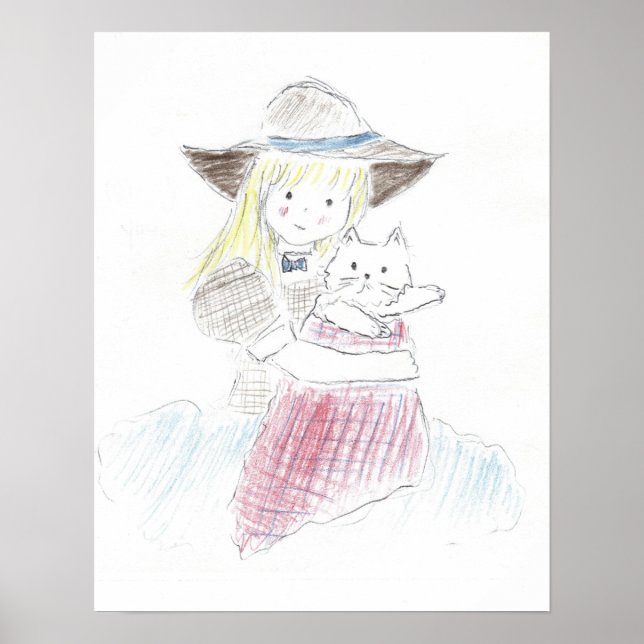 A Girl and her cat Poster (Front)