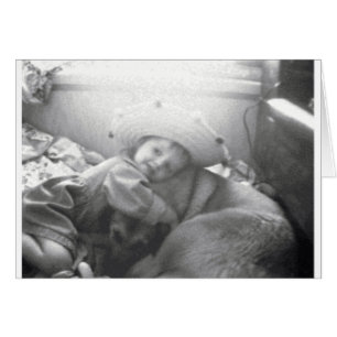 A girl and her dog B&W Photo Image