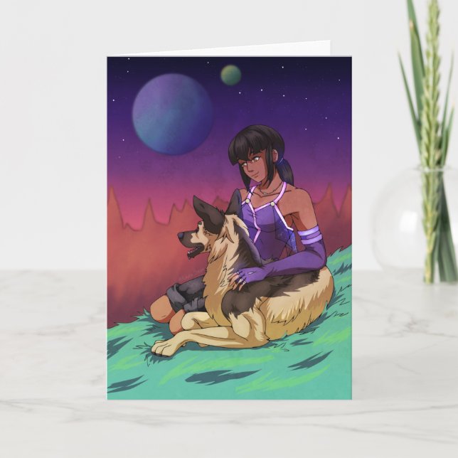 A Girl and her Dog in Space Card (Front)