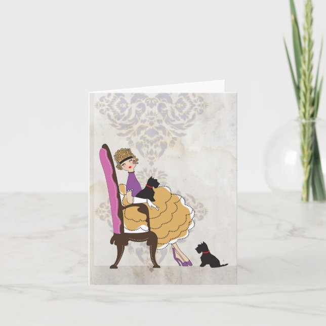 A Girl and Her Dogs Card (Front)