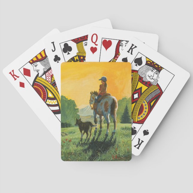 A Girl and Her Horse Playing Cards (Back)