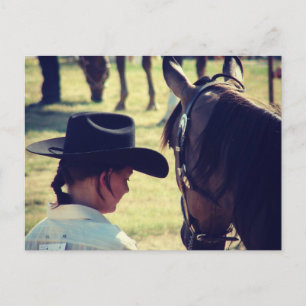 A Girl and Her Horse Postcard