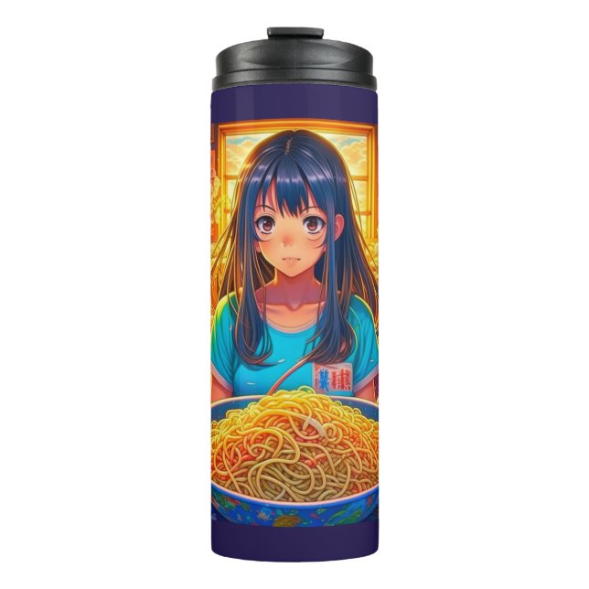 A Girl and her Ramen Anime Thermal Tumbler (Front)