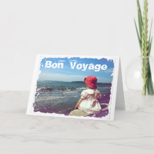 A Girl By the Sea Bon Voyage Card