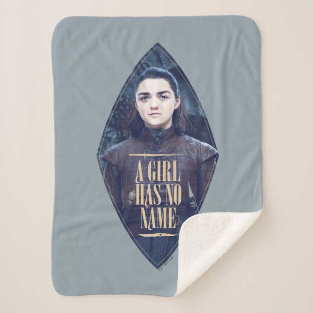 "A Girl Has No Name" Arya Stark Graphic Sherpa Blanket (Front)
