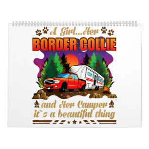 A Girl Her Border Collie and Her Camper Dog Lovers Calendar