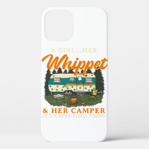 A Girl Her Whippet and Her Camper Snap Dog Camping iPhone 12 Case