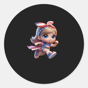 A Girl In Running Sport Sticker 