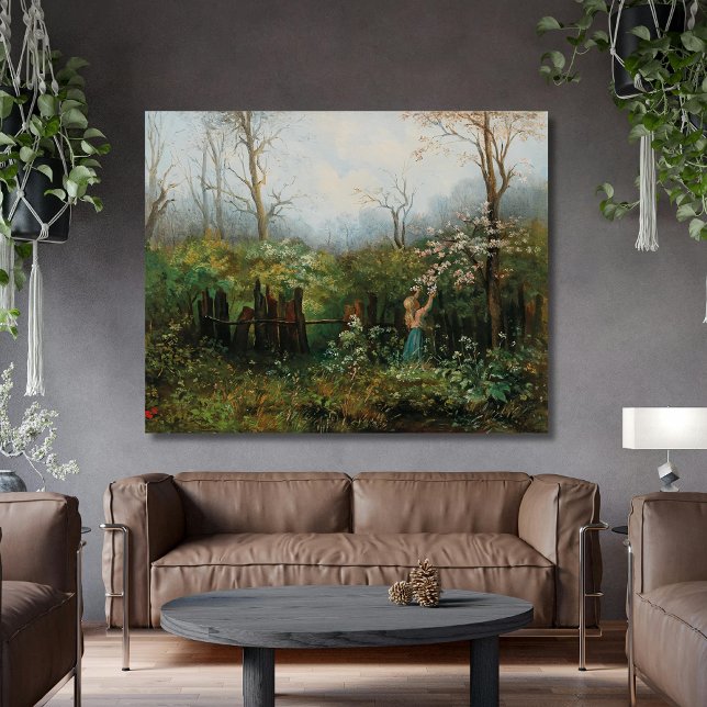 A Girl in the Garden – Olga Wisinger-Florian Canvas Print (Creator Uploaded)