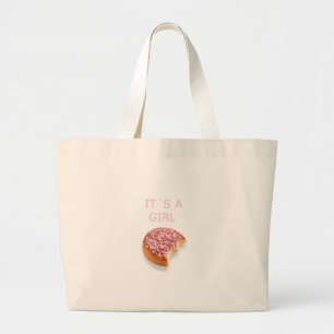 a girl is born large tote bag