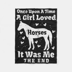 A Girl Loved Horses Horseback Riding Equestrian Gi Fleece Blanket
