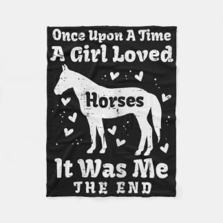 A Girl Loved Horses Horseback Riding Equestrian Gi Fleece Blanket