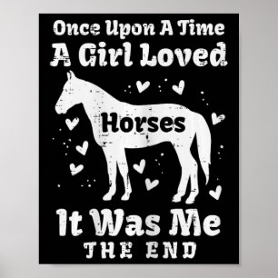 A Girl Loved Horses Horseback Riding Equestrian Gi Poster