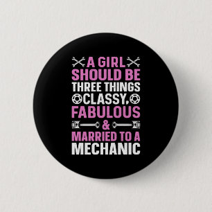A Girl Married To A Mechanic 6 Cm Round Badge