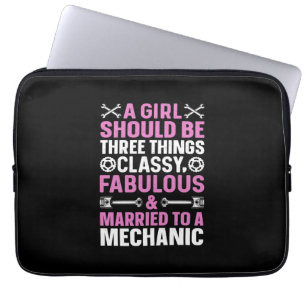 A Girl Married To A Mechanic Laptop Sleeve
