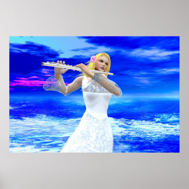 A Girl Playing Flute Poster (Front)