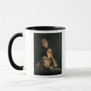 A Girl reading a letter by Candlelight Mug