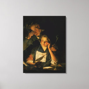 A Girl reading a Letter Canvas Print