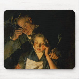 A Girl reading a Letter Mouse Mat